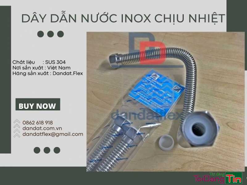 Dây dẫn nước, dây cấp nước inox chịu nhiệt, ống mềm cho máy nóng lạnh, dây nối mềm cho bình nước nóng - Giao thương/ Kết bạn/ Tìm người, Cơ hội giao thương, Chào bán, TP Hà Nội - Ảnh 1