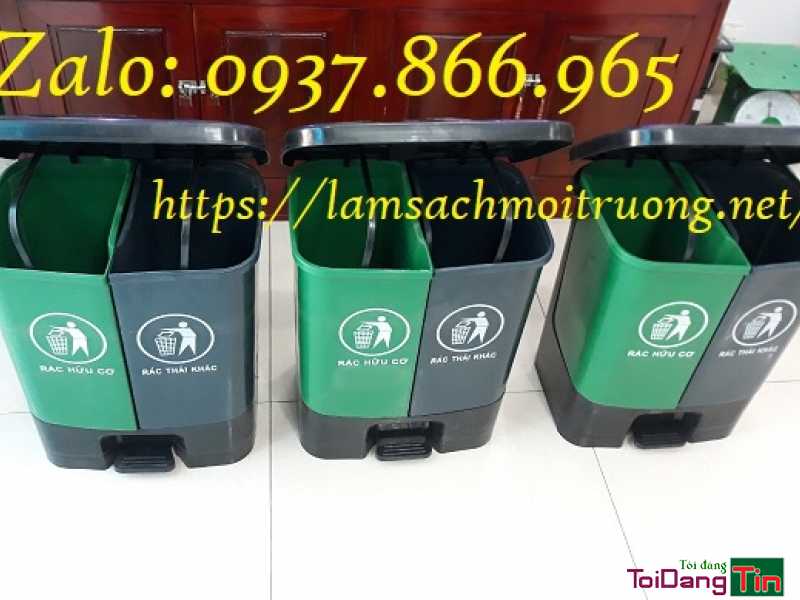 Thùng rác phân loại 2 ngăn, thùng rác 60l, bán thùng rác toàn quốc - Dịch vụ, Dịch vụ khác, Cung cấp, TP Hà Nội - Ảnh 2