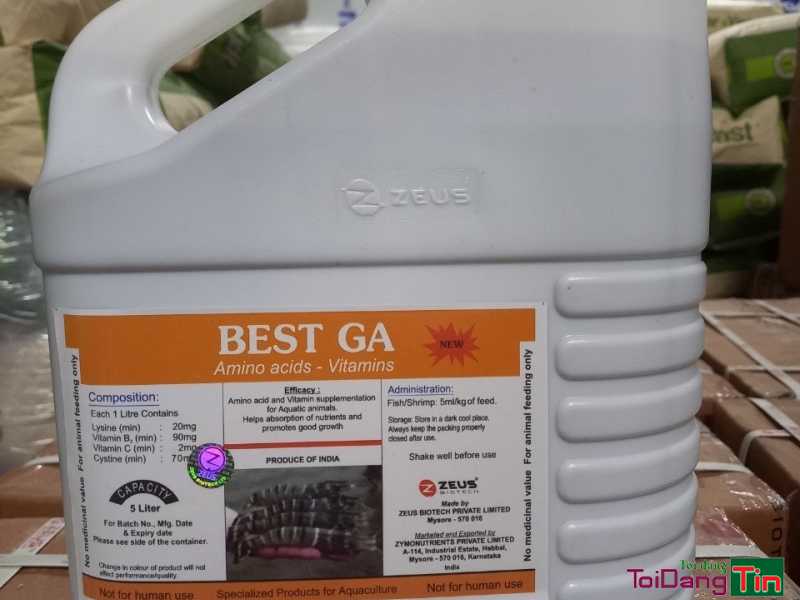 BEST GA – Bổ gan thảo dược dạng nước dành cho tôm - Nhà cửa & trang thiết bị, Thú cưng & Vật nuôi, Cần Bán, Bạc Liêu - Ảnh 1