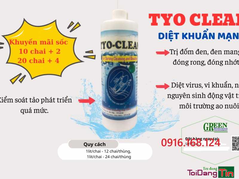 TYO CLEAN – DIỆT KHUẨN, ĐỐM ĐEN CHO TÔM - Nhà cửa & trang thiết bị, Thú cưng & Vật nuôi, Cần Bán, Bạc Liêu - Ảnh 1