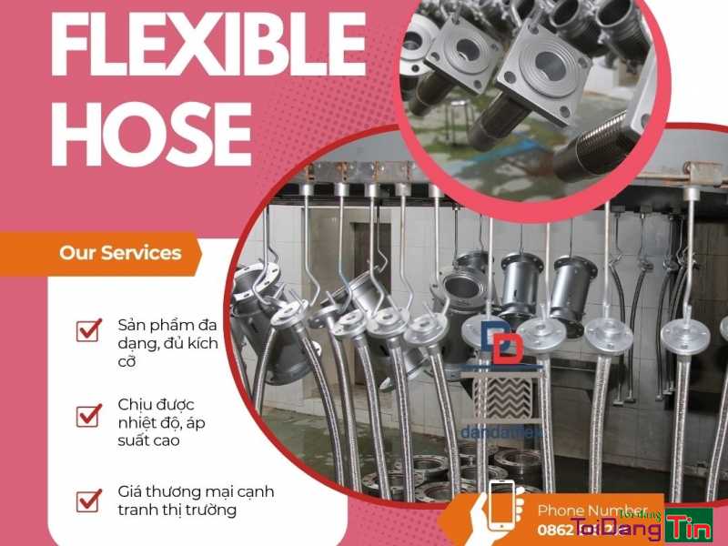 Flexible Metal Hose with Braiding, khớp nối mềm inox 304, ống nối mềm inox, khớp chống rung inox, khop noi mem inox - Giao thương/ Kết bạn/ Tìm người, Cơ hội giao thương, Chào bán, TP Hồ Chí Minh - Ảnh 1